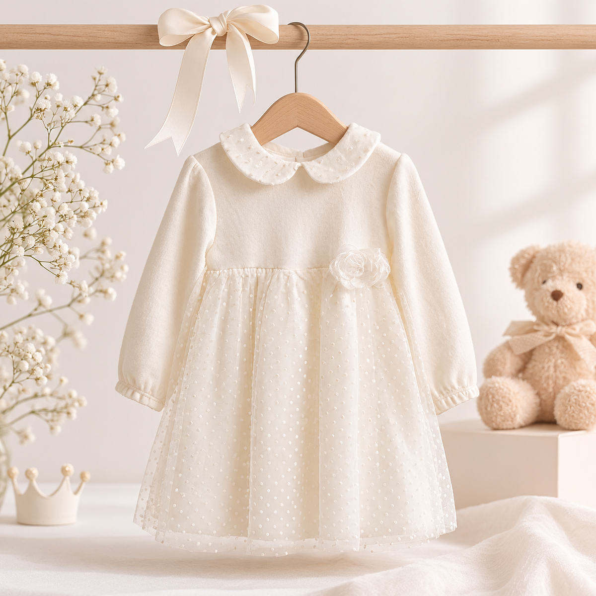 Abito Manica Lunga con Applicazione 2 Anni Chicco Cerimonia | Eleganza e dolcezza per le occasioni speciali