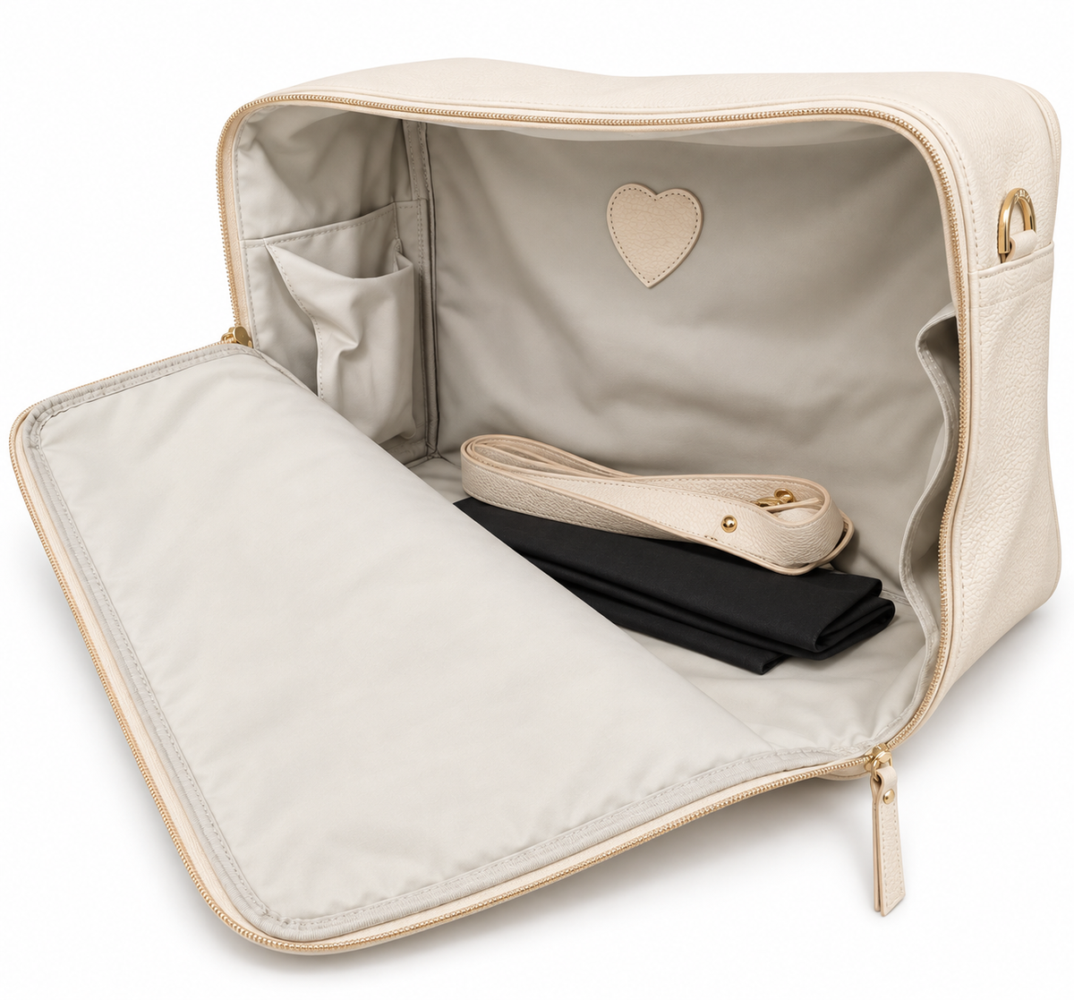 Borsa a tracolla mamma in vera pelle Love Bag Crema – Ultimo Pezzo