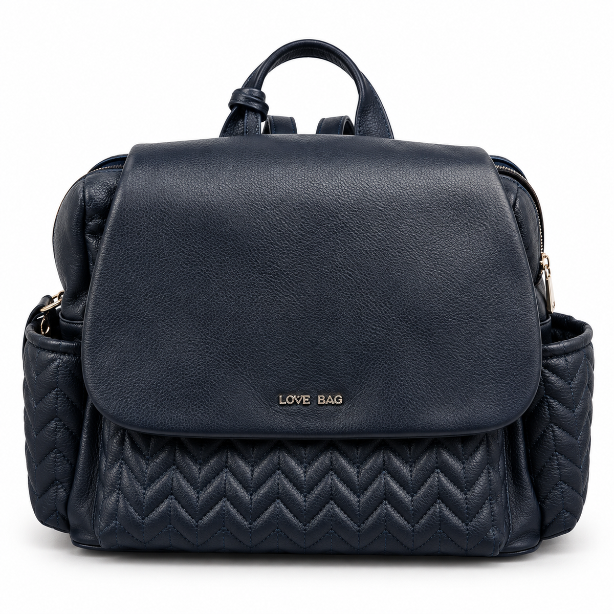 Convertible Backpack in Genuine Leather Mum Love Bag Blue Navy – Last One