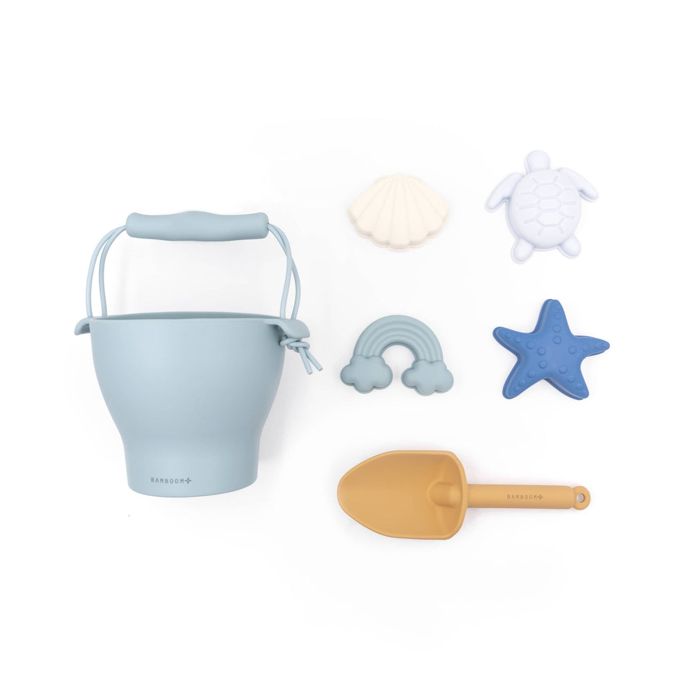 Set Spiaggia in Silicone Bamboom | Giochi da Mare per Bambini con Secchiello e Accessori
