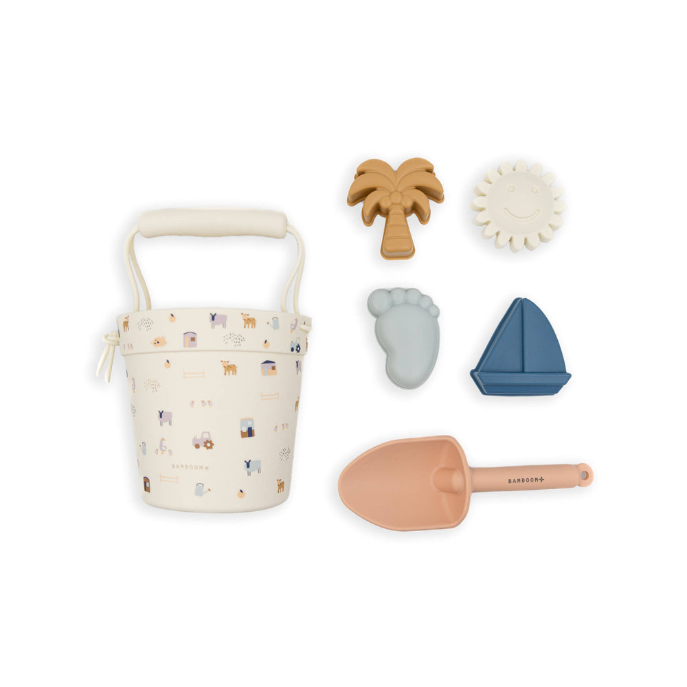 Set Spiaggia in Silicone Bamboom | Giochi da Mare per Bambini con Secchiello e Accessori
