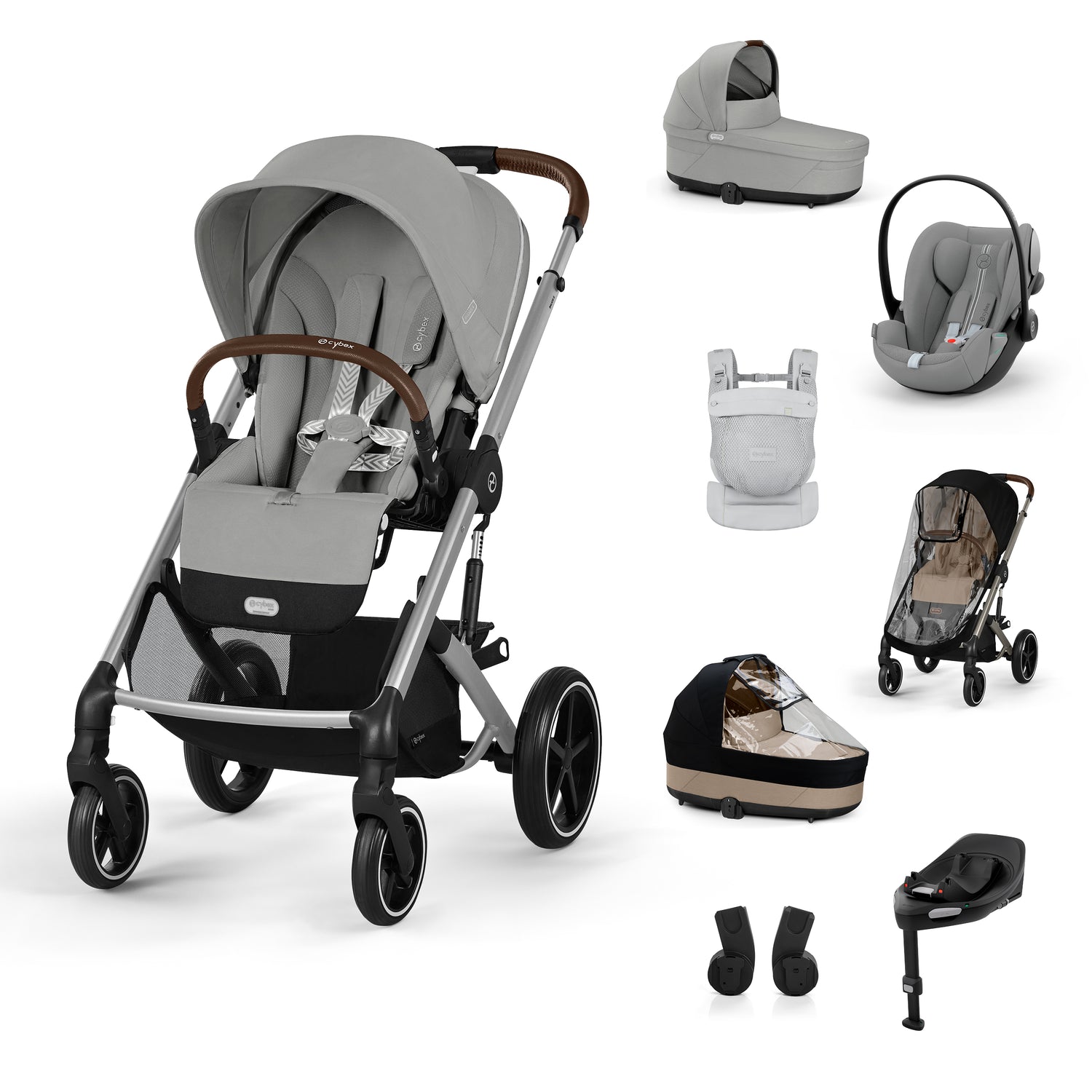 Bundle CYBEX Balios S Lux Ease Plus All Weather | Passeggino + Cot S Lux + Cloud G3 Plus + Base G ISOFIX + Adattatori + Marsupio AMYA