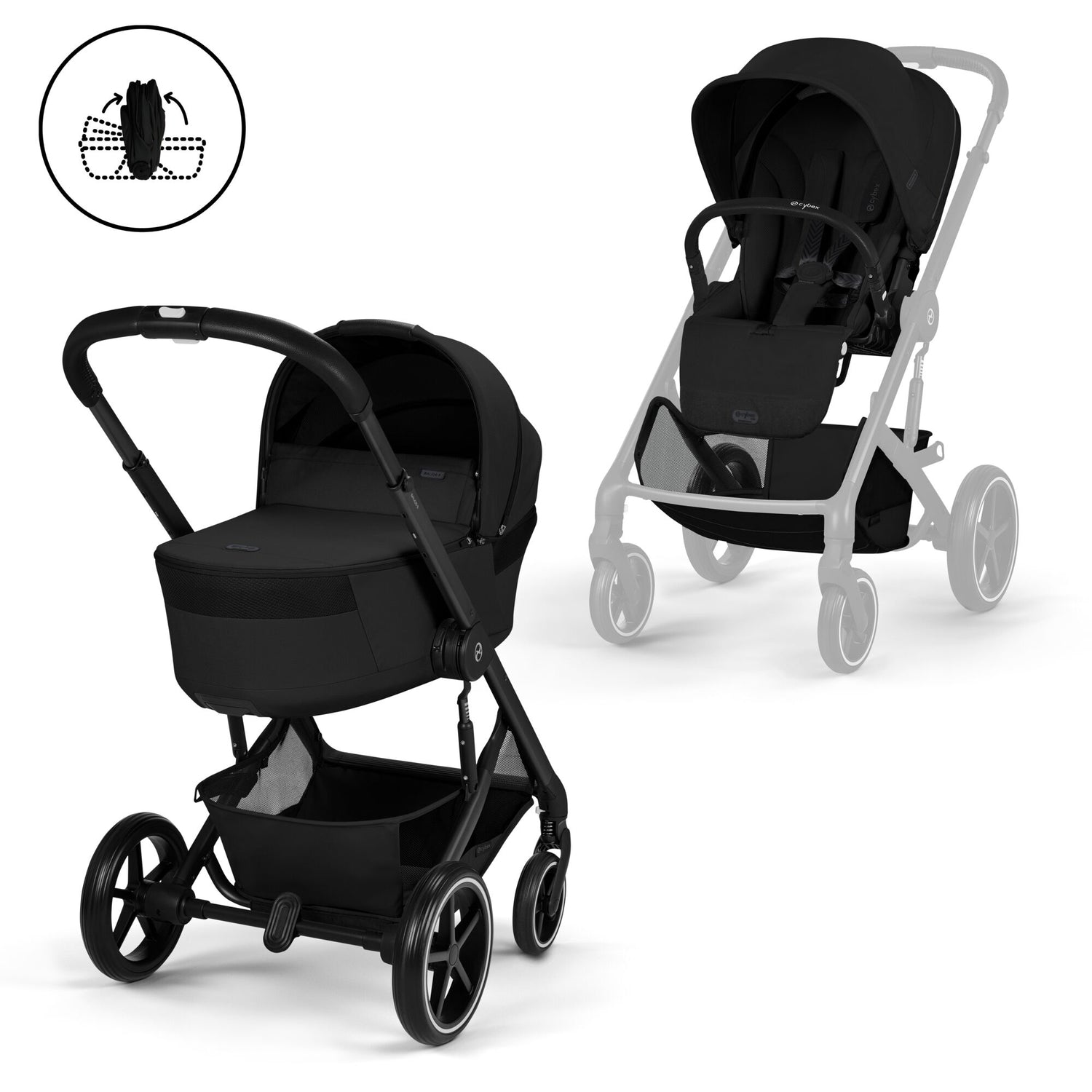 Duo CYBEX Balios S Lux | Passeggino Balios S Lux + Navicella Richiudibile Fold Cot