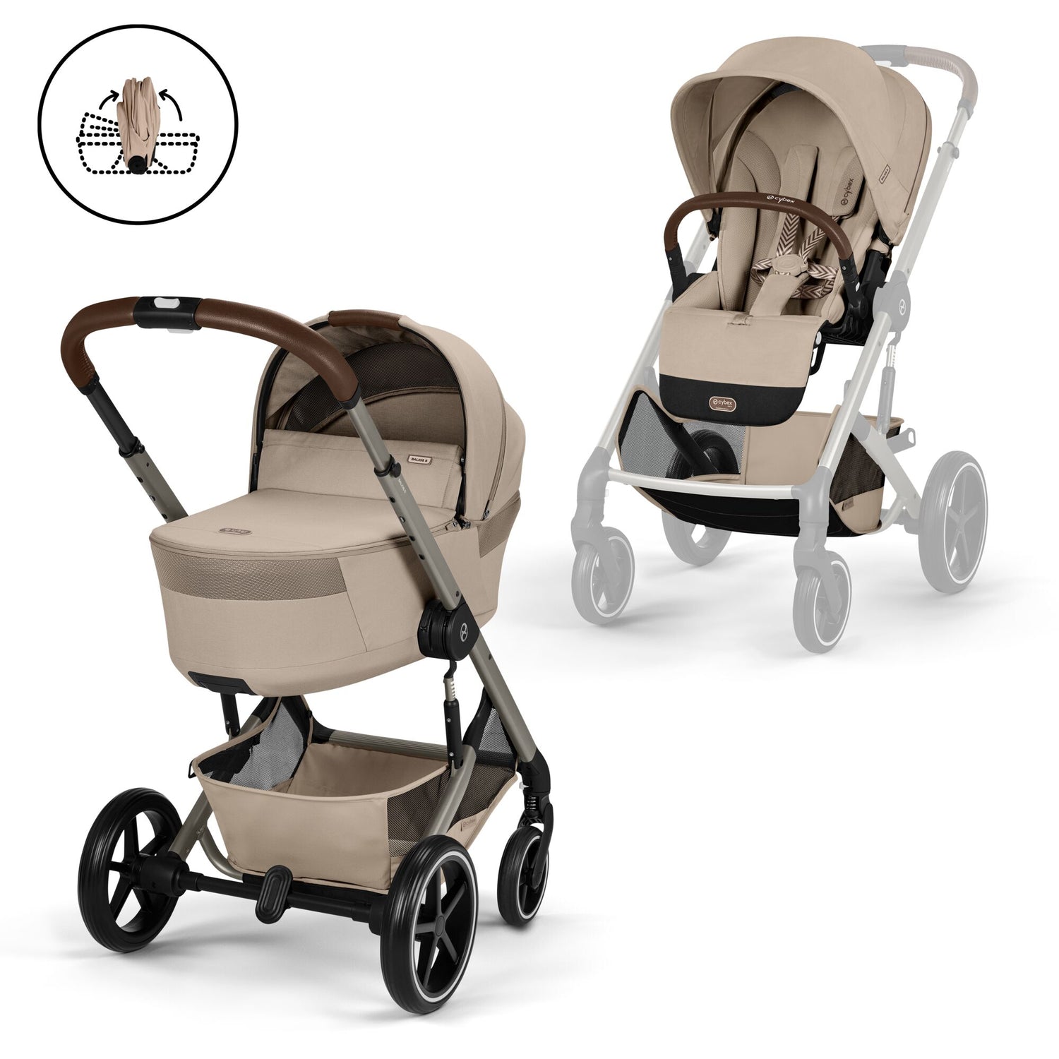 Duo CYBEX Balios S Lux | Passeggino Balios S Lux + Navicella Richiudibile Fold Cot