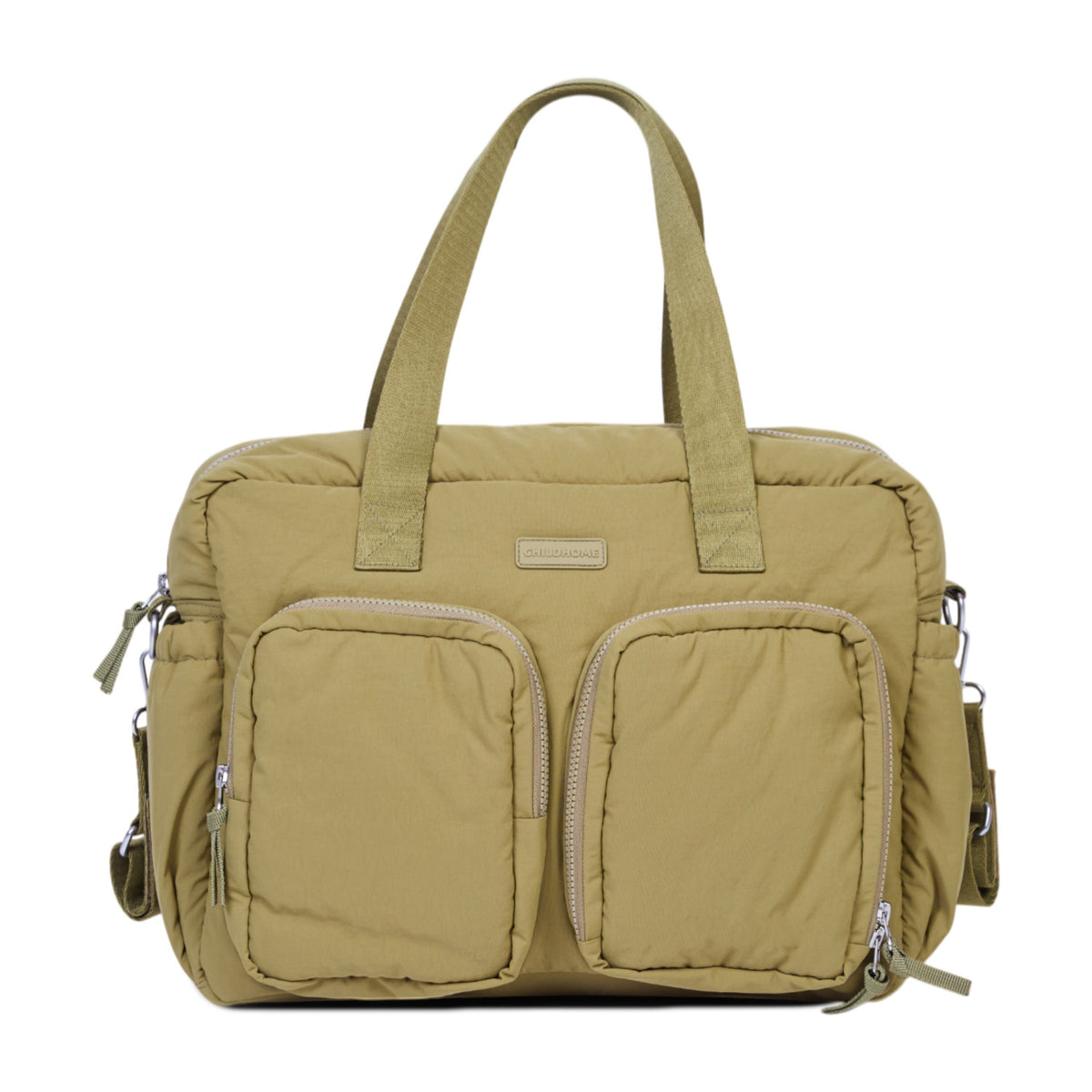 Borsa Fasciatoio Childhome Mellow Kaki con Borsetta Coordinata | Set Borsa Cambio Neonato e Small Handbag
