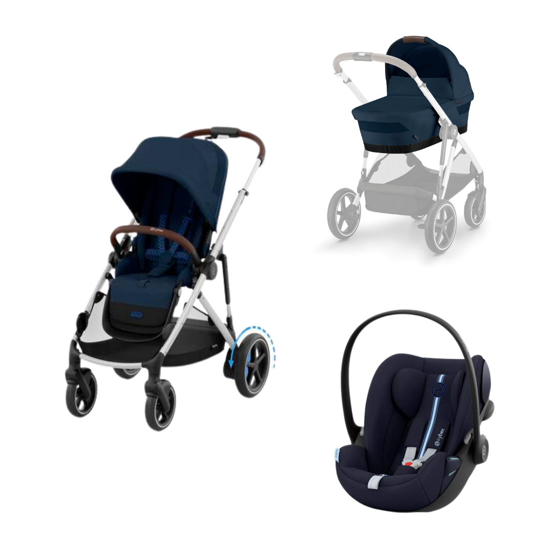 Cybex Trio e-Gazelle S con Navicella, Cloud G e Adattatori – Sistema elettrico intelligente che cresce con la famiglia