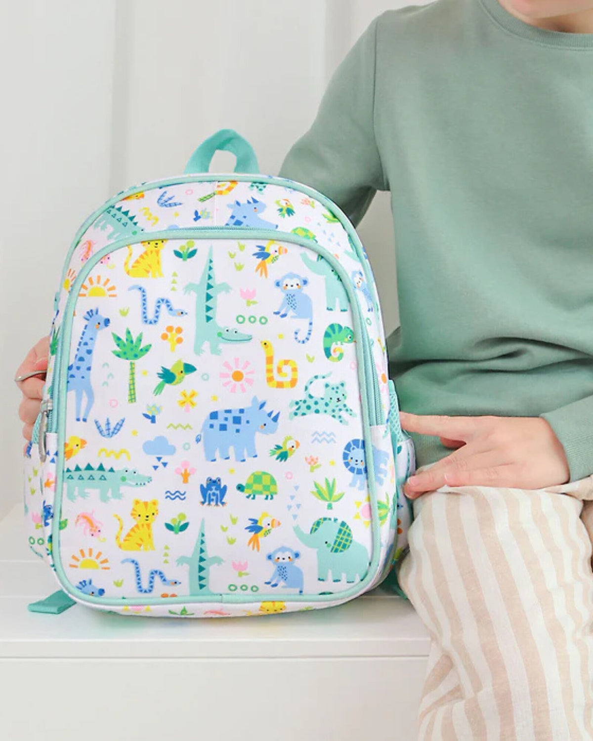 Zainetto Grande con Tasca Termica A Little Lovely Company Giungla | Zaino Bambini per Asilo e Scuola con Scomparto Termico