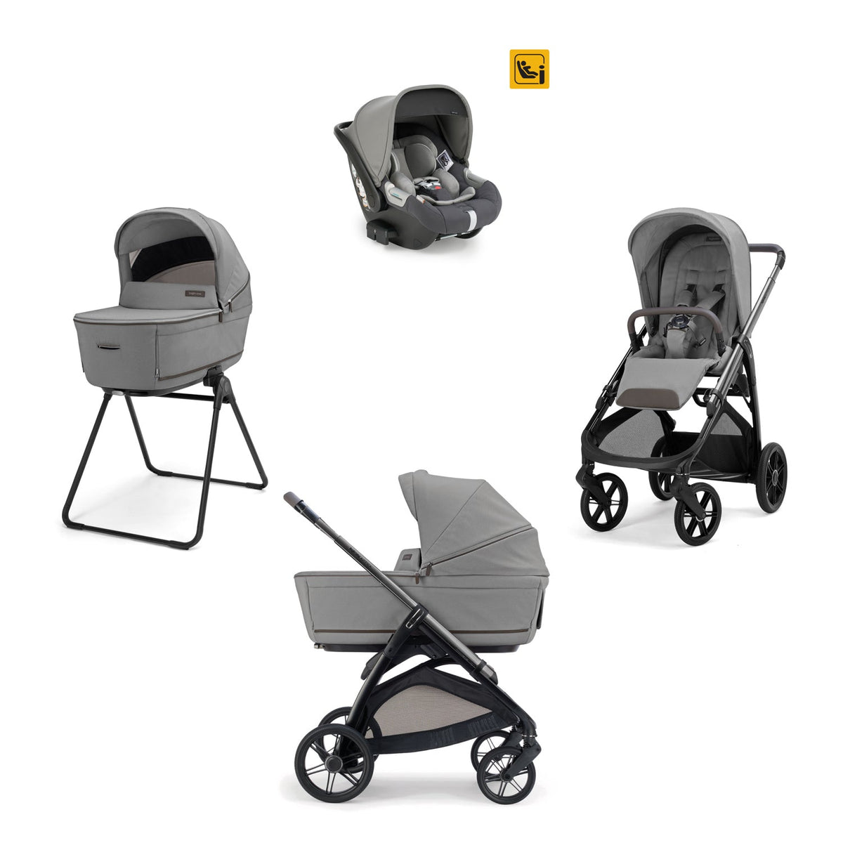 Trio Inglesina System Quattro Aptica con Darwin Infant | Passeggino Aptica, Culla Open Up, Seggiolino Auto e Stand Up