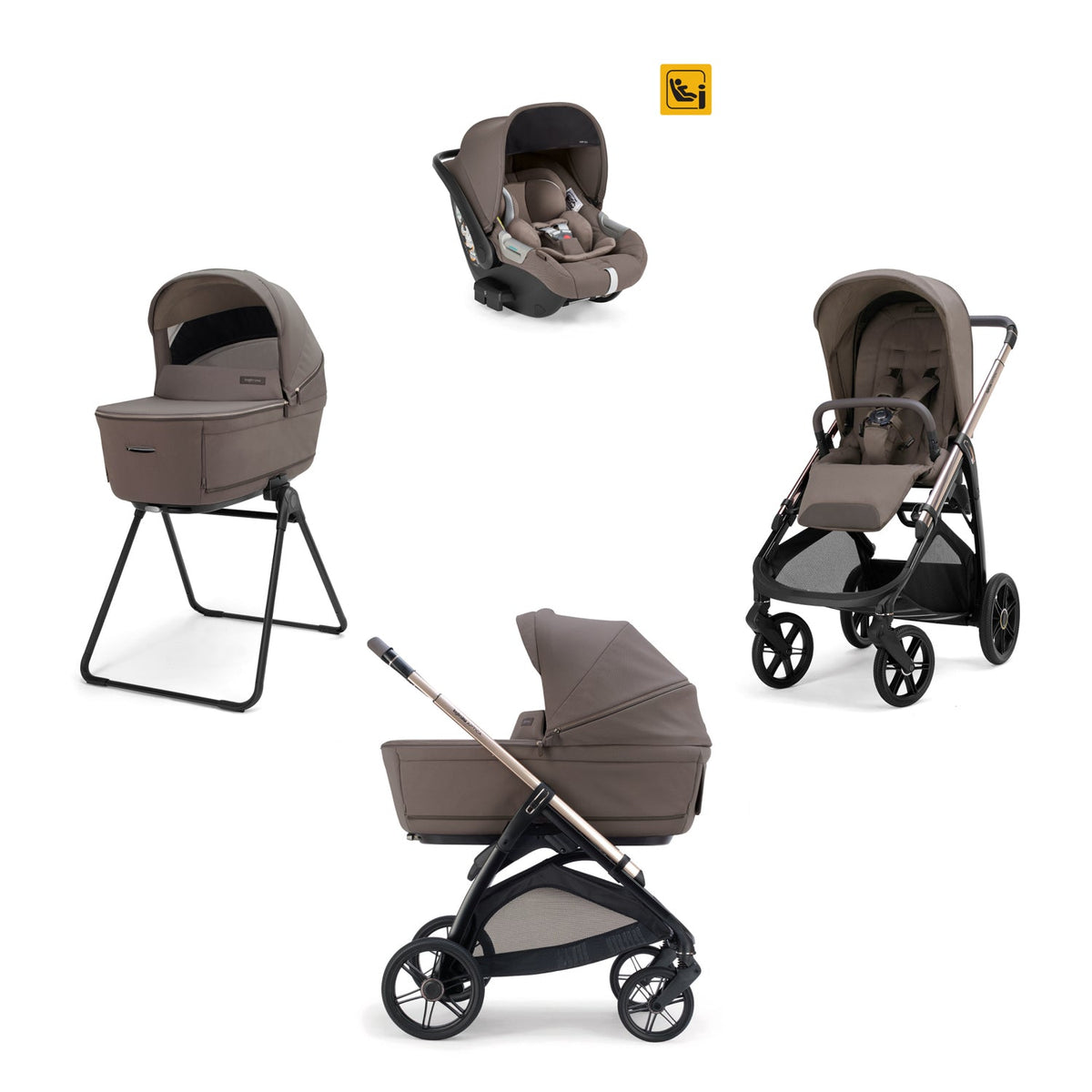 Trio Inglesina System Quattro Aptica con Darwin Infant | Passeggino Aptica, Culla Open Up, Seggiolino Auto e Stand Up