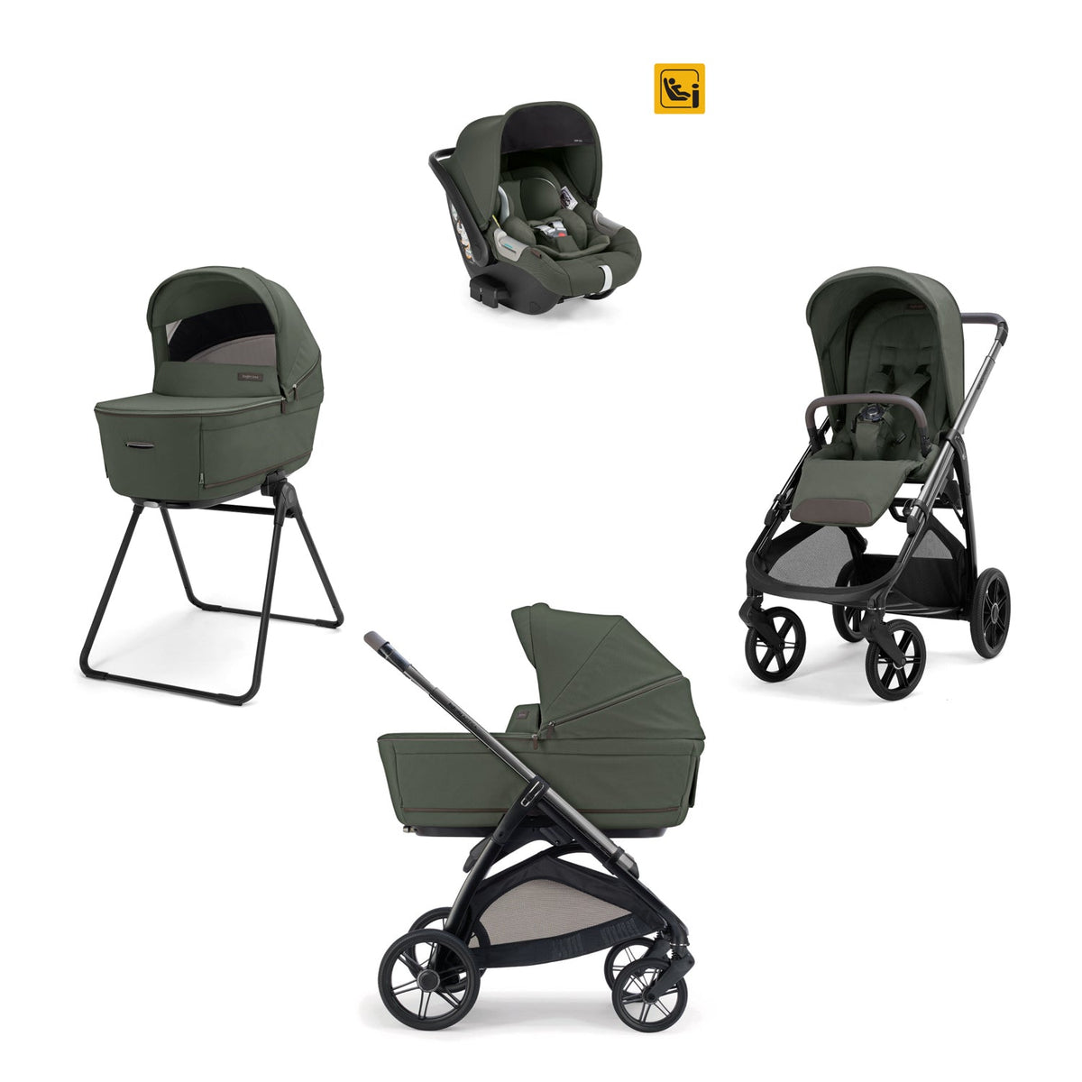 Trio Inglesina System Quattro Aptica con Darwin Infant | Passeggino Aptica, Culla Open Up, Seggiolino Auto e Stand Up