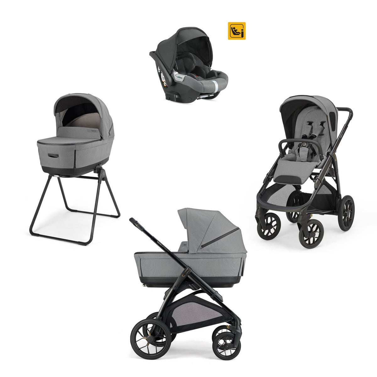 Trio Inglesina System Quattro Aptica XT con Darwin Infant | Passeggino All-Terrain, Culla Open Up, Seggiolino Auto e Stand Up