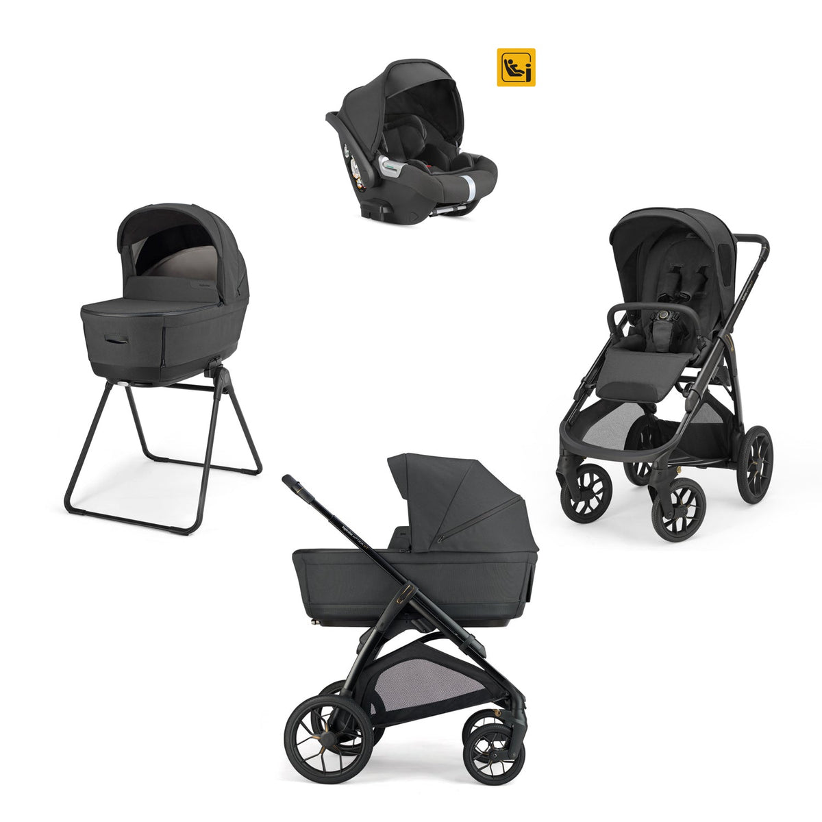 Trio Inglesina System Quattro Aptica XT con Darwin Infant | Passeggino All-Terrain, Culla Open Up, Seggiolino Auto e Stand Up
