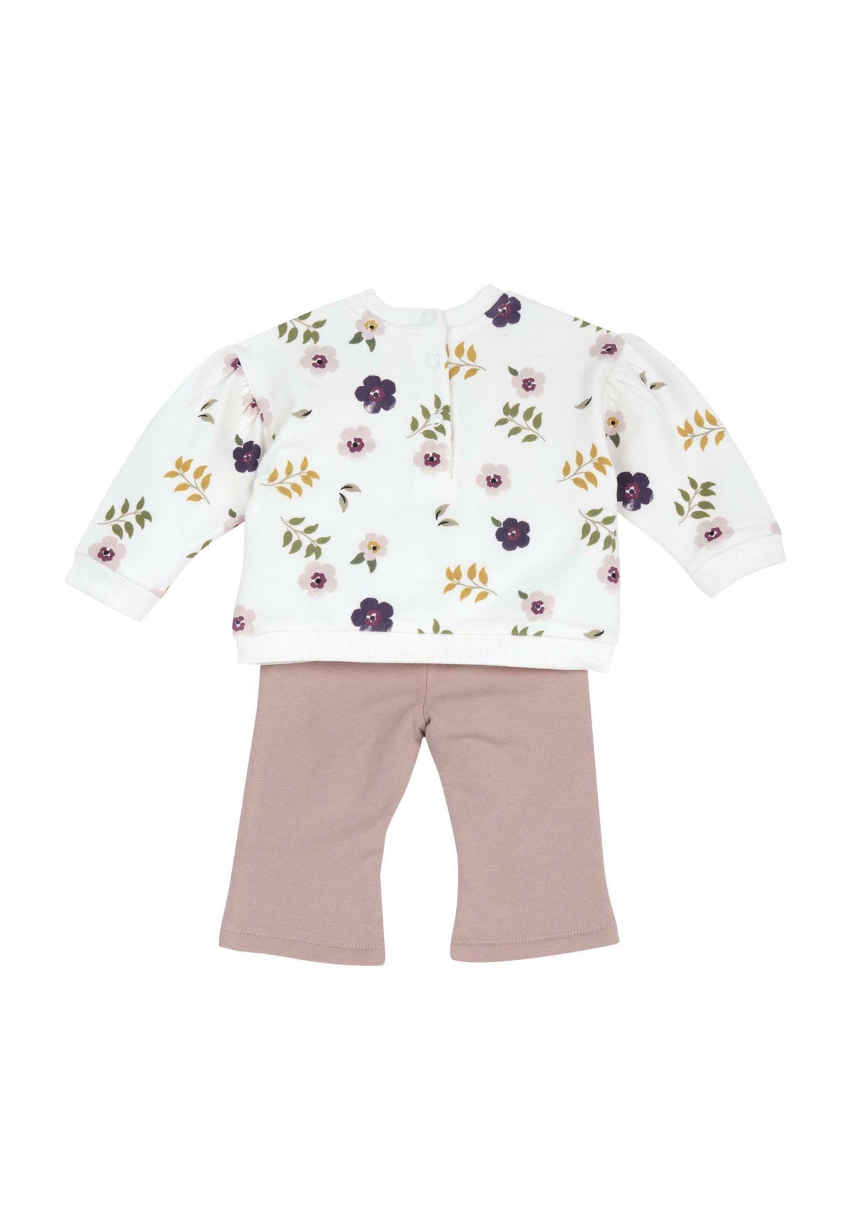 Completo Bimba Chicco Maglioncino Floreale e Pantaloni Rosa Antico A/I 2026-27 | Romantico completo bimba