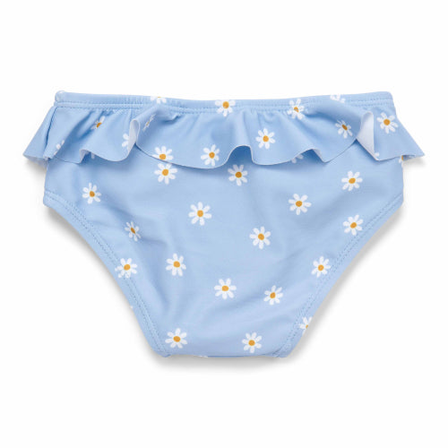 Costume mutandina con volant Little Dutch Daisies Blue | Protezione UPF 50+ per i primi bagni