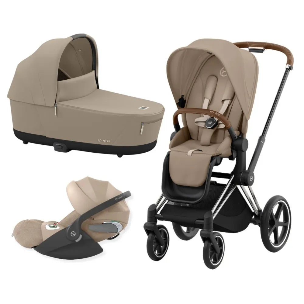 Trio Cybex Priam Chrome Brown Cozy Beige, Cot Lux Cozy Beige, Cloud T i-Size Cozy Beige Plus