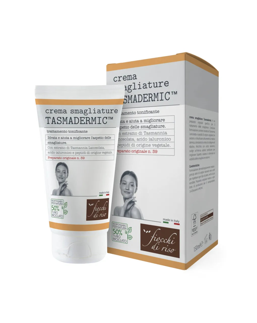 Fiocchi di Riso Crema Smagliature Tasmadermico – 150 ml | Elasticità e Idratazione in Gravidanza e Post-Parto