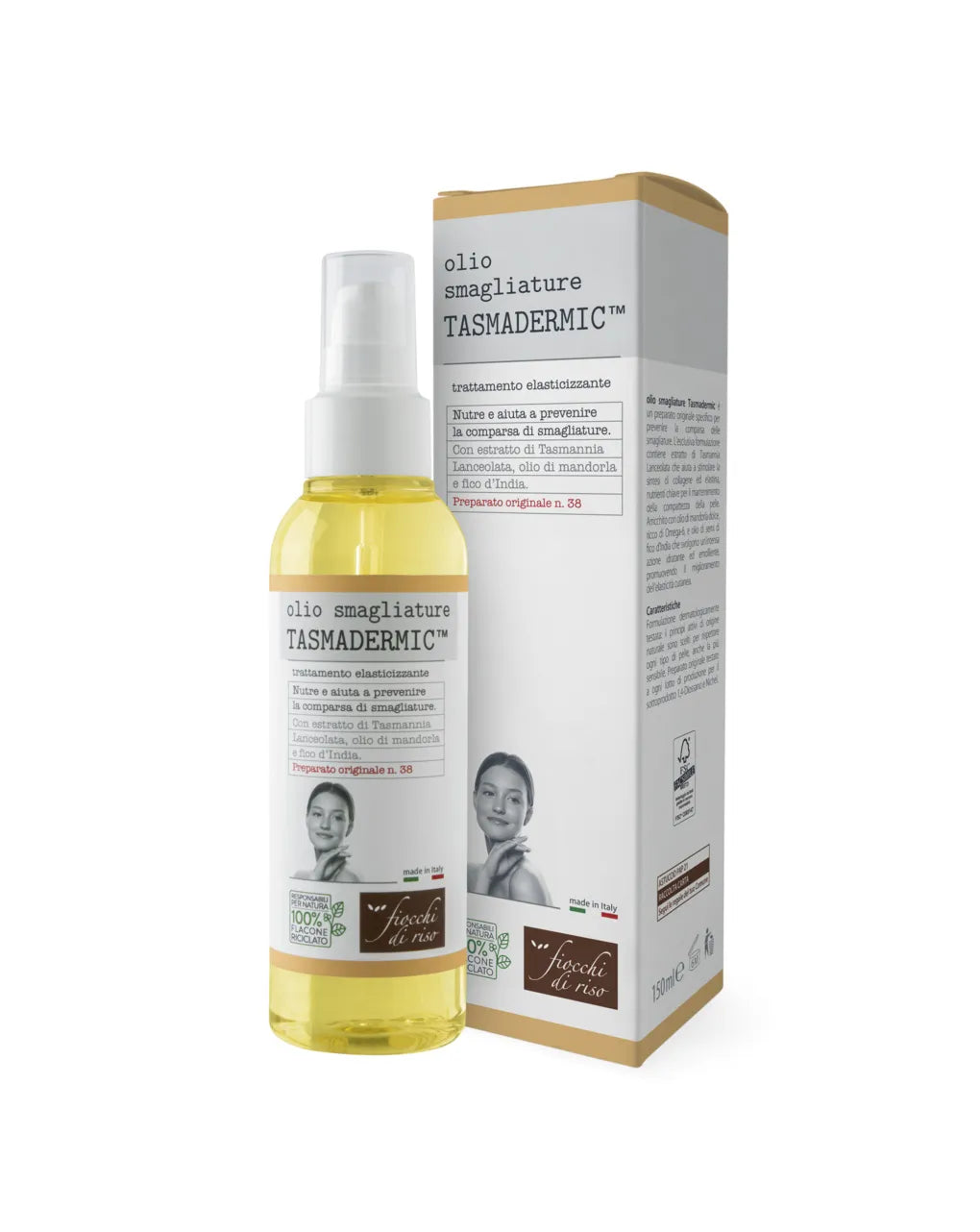 Fiocchi di Riso Olio Smagliature Tasmadermico – 150 ml | Nutrimento Intenso ed Elasticità in Gravidanza e Post-Parto