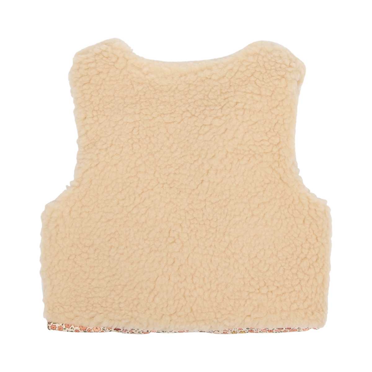 Gilet bimba in Teddy Little Dutch Vanilla | Smanicato caldo per l'inverno