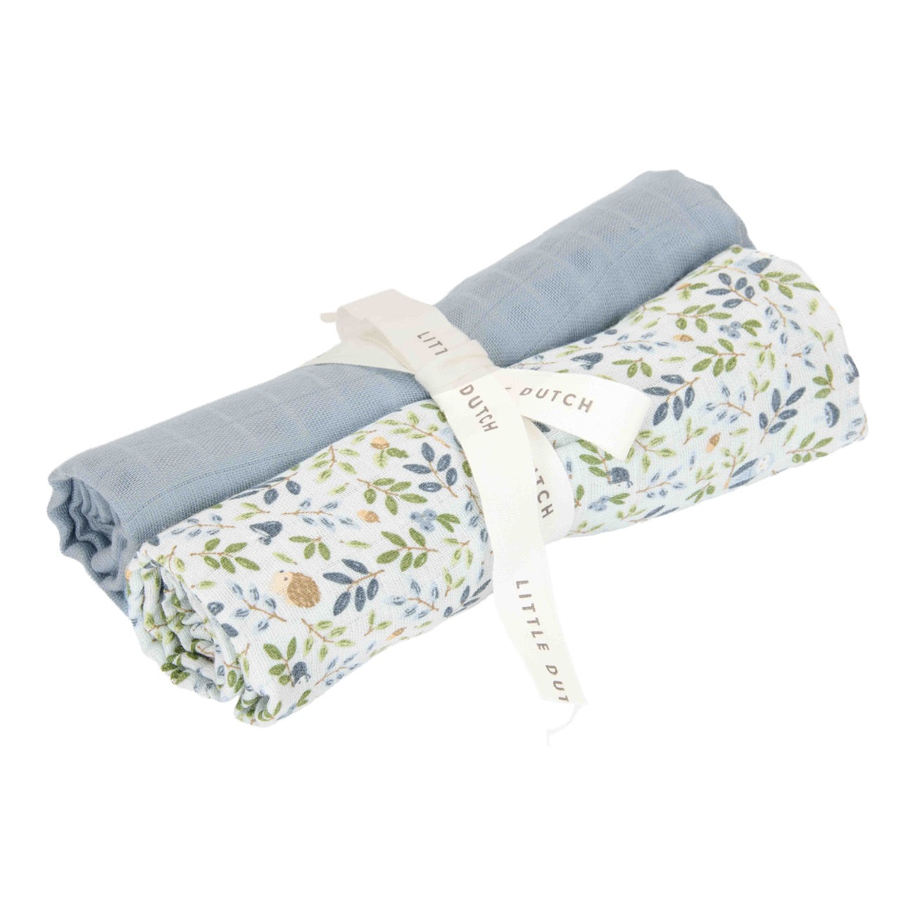 Mussole Set 2 Pezzi 70 × 70 cm Little Dutch Forest Adventure & Denim Blue
