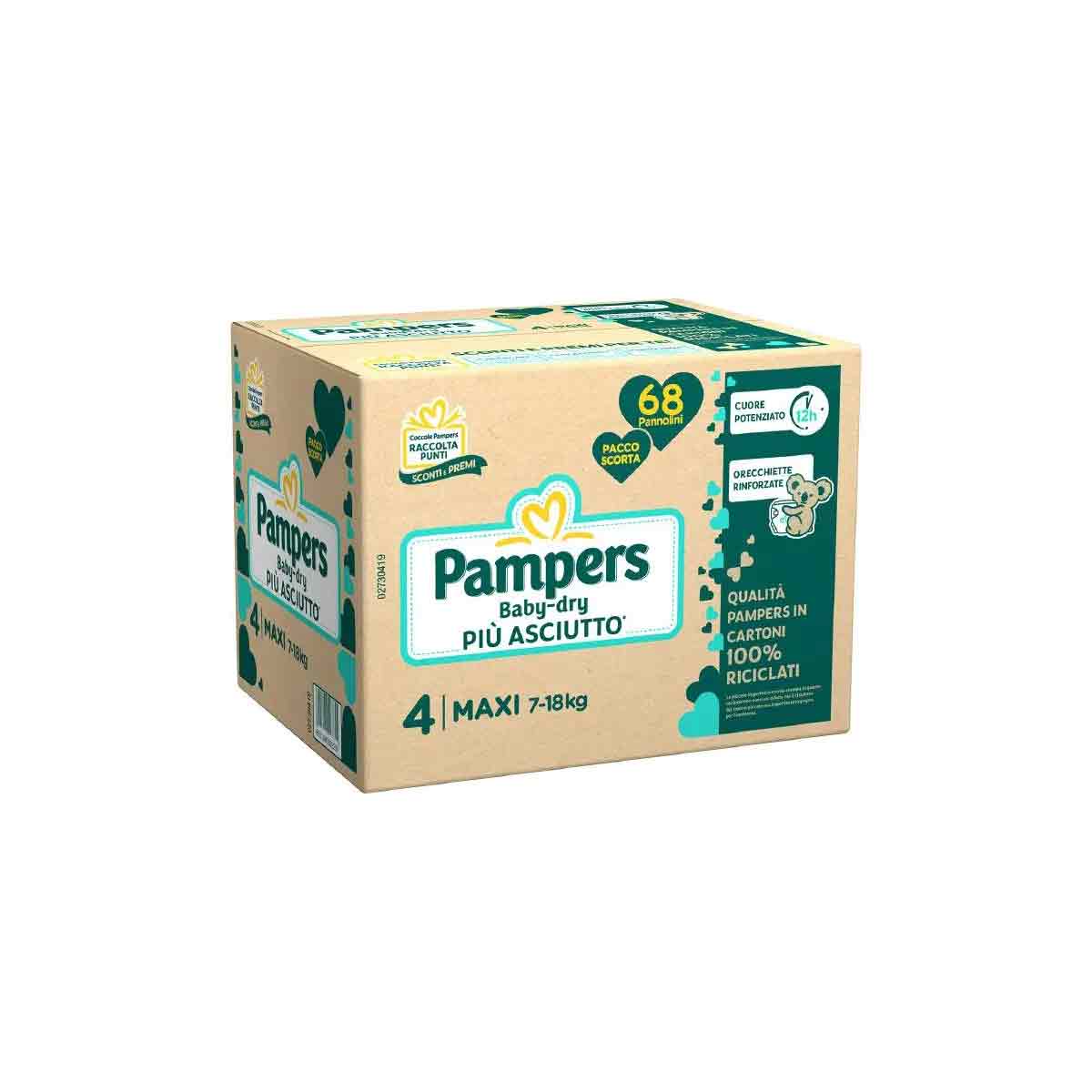 Pampers Baby Dry Taglia 4 Maxi Quadripack 68 Pannolini