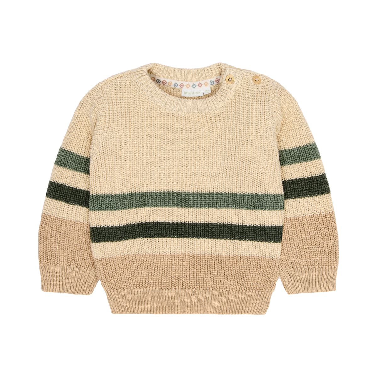 Maglione Knitted Little Dutch Warm Taupe | Maglione effetto lavorato per la stagione invernale