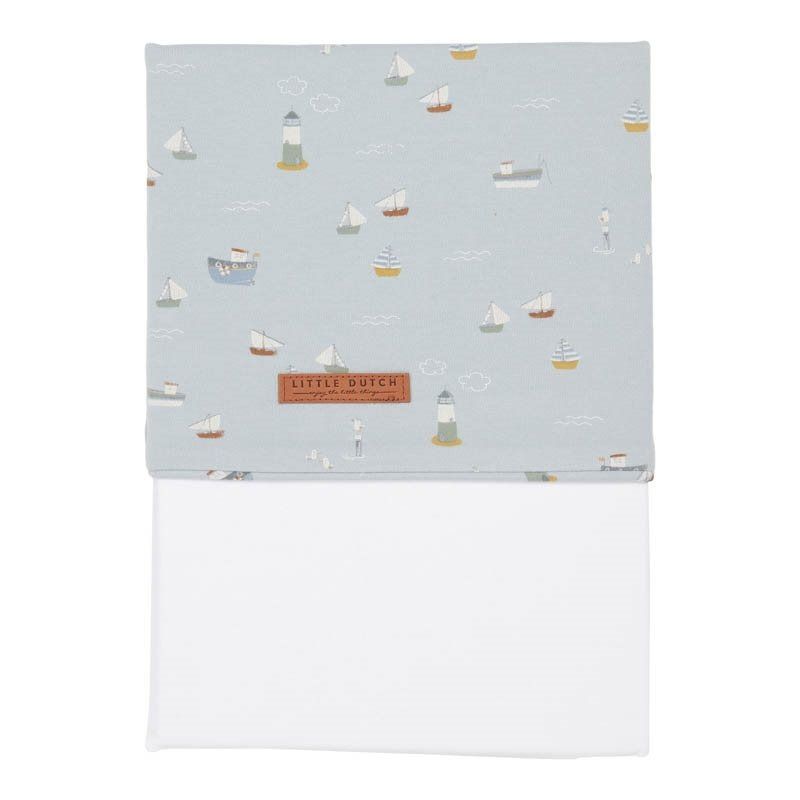 Lenzuolo Piano 75×100 cm Sailors Bay Blue Little Dutch | Atmosfera marina per la zona nanna