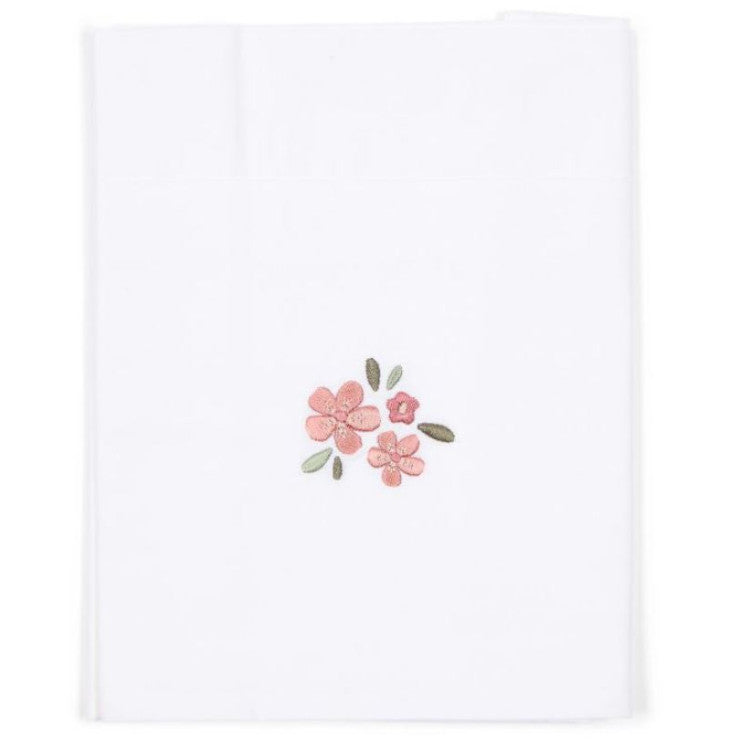 Lenzuolo Piano Ricamato 75×100 cm Embroidery Flowers Little Dutch | Delicati ricami floreali per la zona nanna