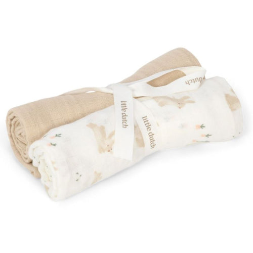 Mussole Set 2 Pezzi 70 × 70 cm Little Dutch Baby Bunny