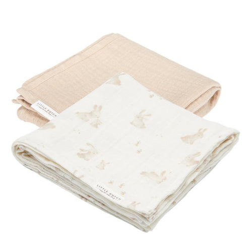 Mussole Set 2 Pezzi 70 × 70 cm Little Dutch Baby Bunny