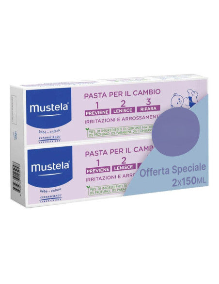 Mustela Bipack Pasta Cambio – 2 Tubi da 150 ml | Protezione e Sollievo ad Ogni Cambio