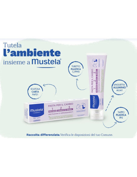 Mustela Bipack Pasta Cambio 1 tubo da 150 ml + 50 ml Omaggio | Protezione e Sollievo ad Ogni Cambio