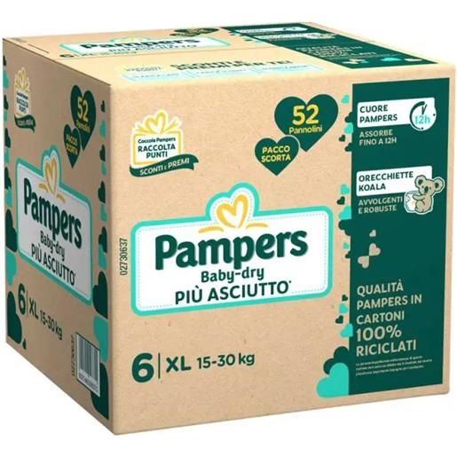 Pampers Baby Dry Taglia 6 XL Quadripack 52 Pannolini