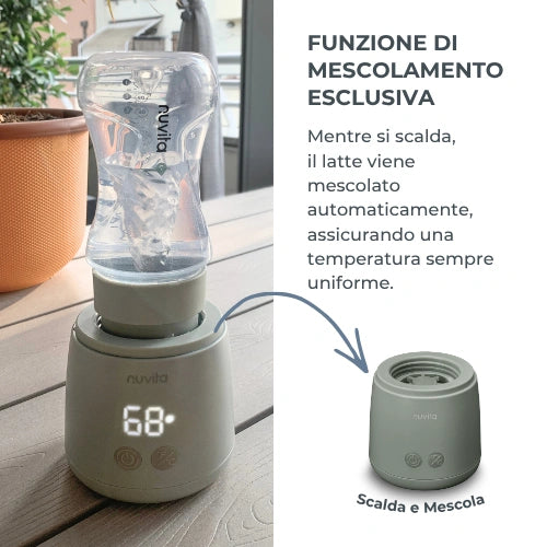 Scaldabiberon Portatile Universale Mix70 Nuvita 1164 | Scalda e Mescola il Latte in Biberon
