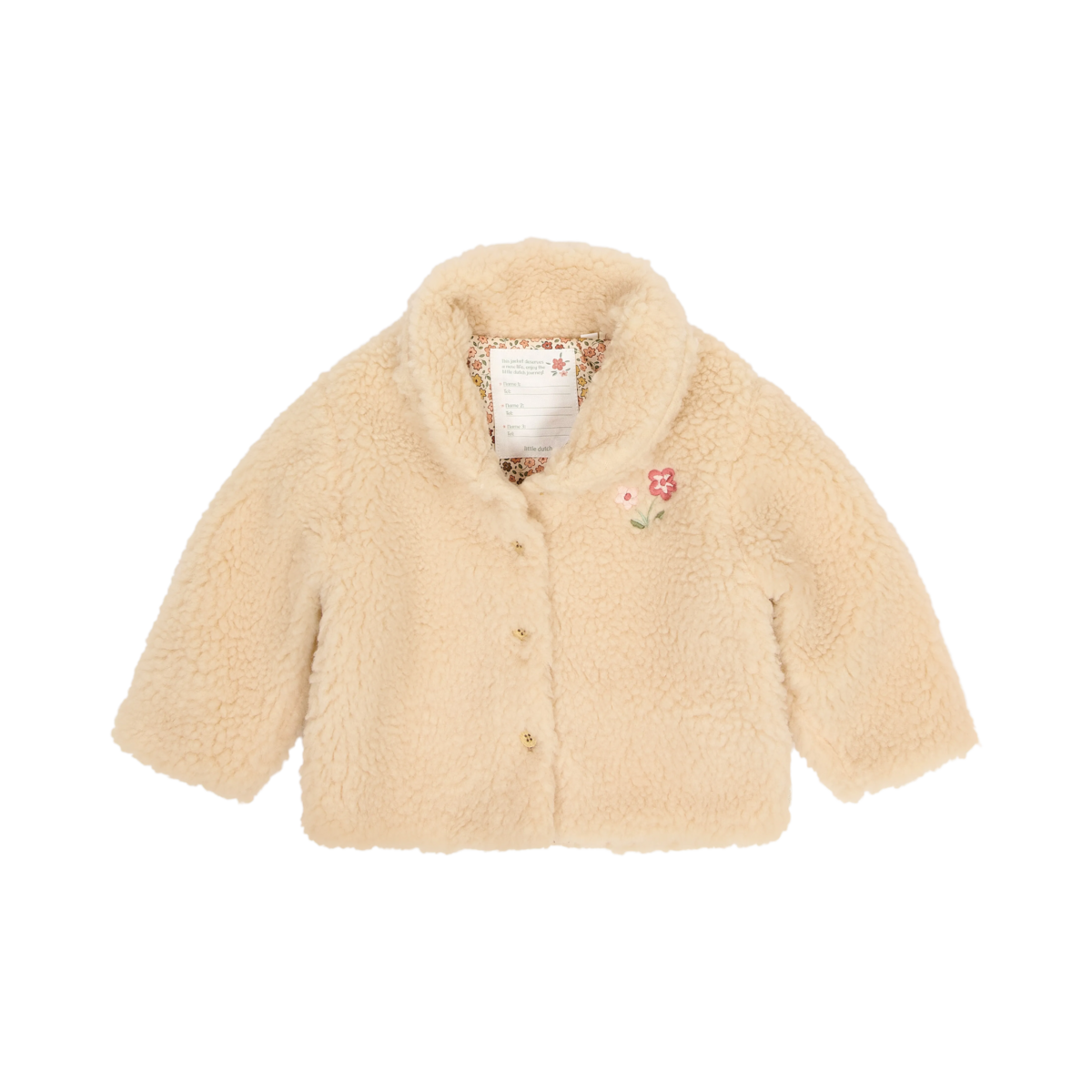Giacca bimba in Teddy Little Dutch Vanilla | Morbido, caldo e perfetto per gli outfit invernali
