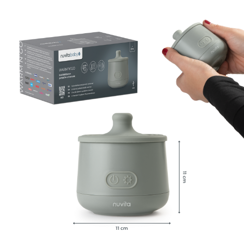 Nuvita Scaldabiberon Portatile Universale Warm’n’Go 1162 – Latte caldo ovunque, senza prese