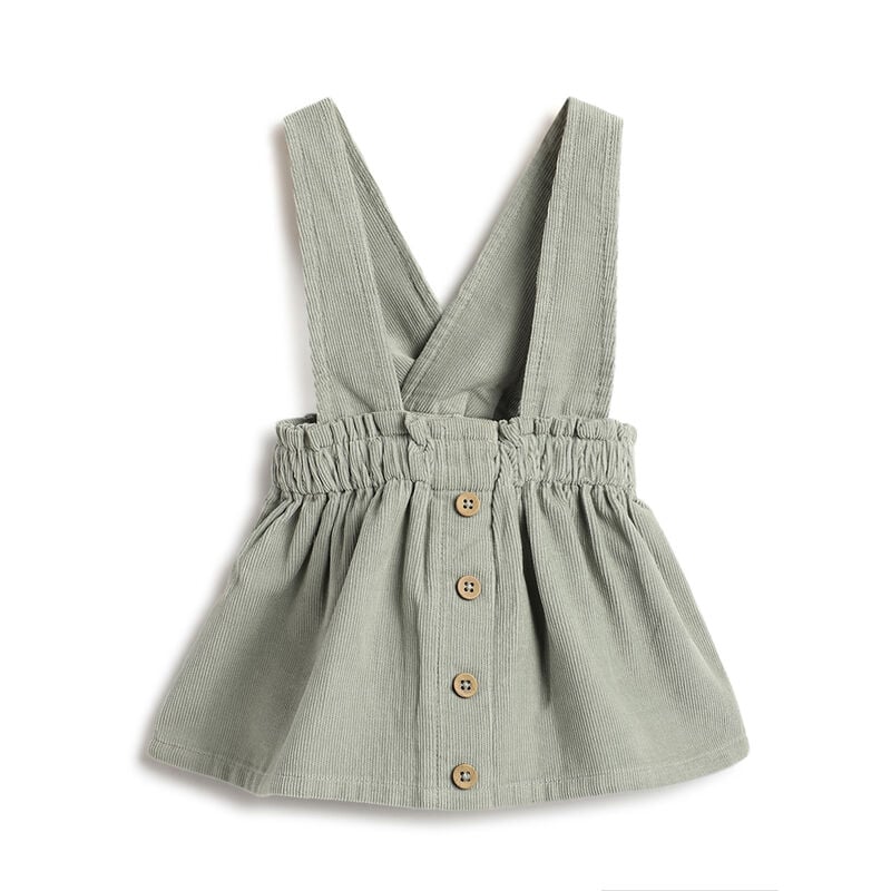 Salopette a gonna verde a coste Chicco