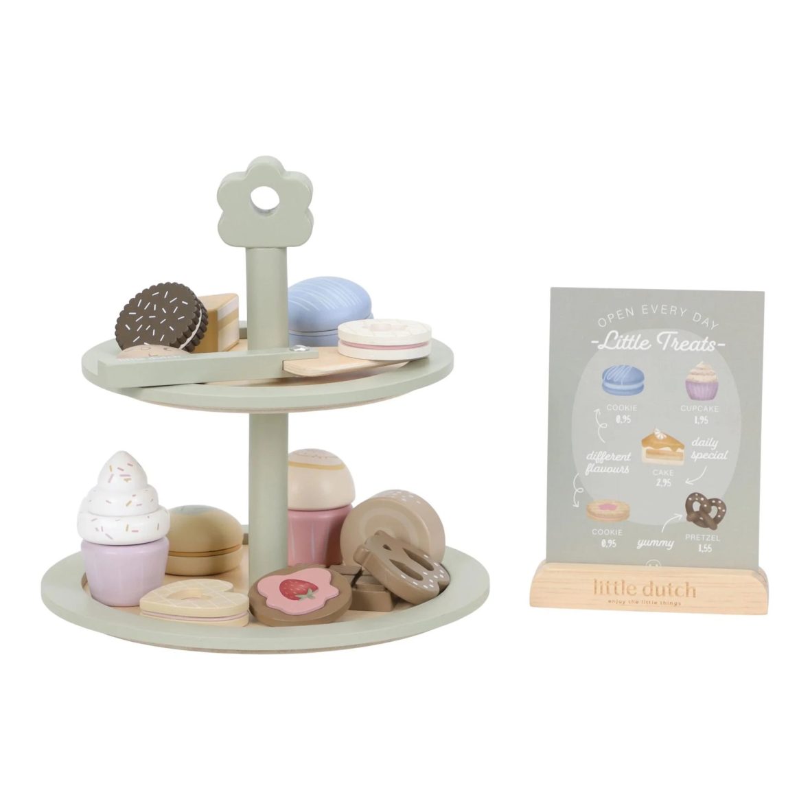 Cake Stand in Legno Porta Dolci Verde Little Dutch