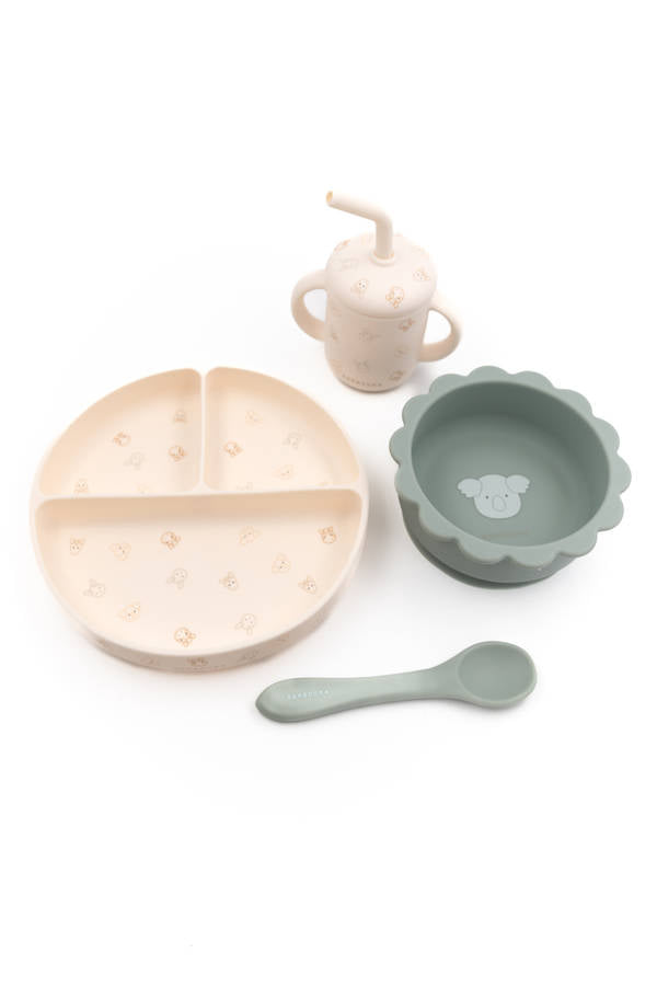 Dinner Set in silicone Bamboom ANIMAL FRIENDS 236