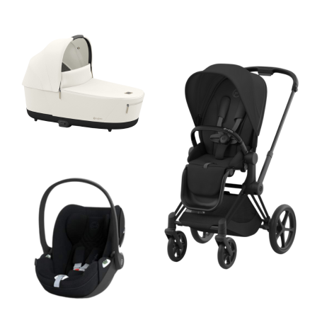 Trio Cybex Priam Matt Black Sepia Black, Cot Lux Off White, Cloud T i-Size Sepia Black Plus – Ultimo Pezzo Expo